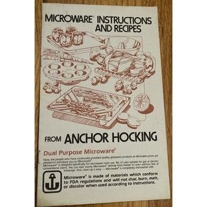 Anchor Hocking Microware Instructions And Recipes Booklet Dual Purpose Microware
